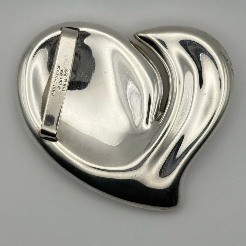 Tiffany & Co Elsa Peretti Silver Heart Belt Buckle Italy - Vintage! - Picture 11 of 16